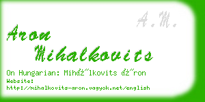 aron mihalkovits business card